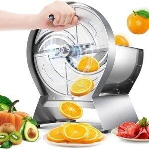 Commercial Food Slicer, Manual Vegetable Fruit Slicing Machine Stainless Steel F